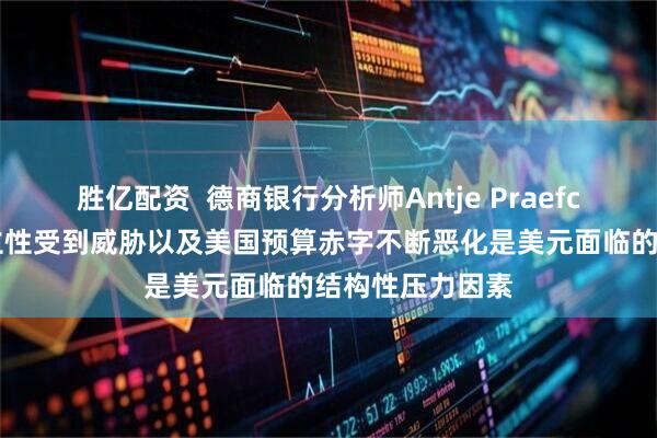 胜亿配资  德商银行分析师Antje Praefcke：美联储独立性受到威胁以及美国预算赤字不断恶化是美元面临的结构性压力因素