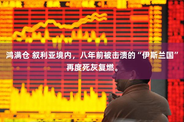 鸿满仓 叙利亚境内，八年前被击溃的“伊斯兰国”再度死灰复燃。